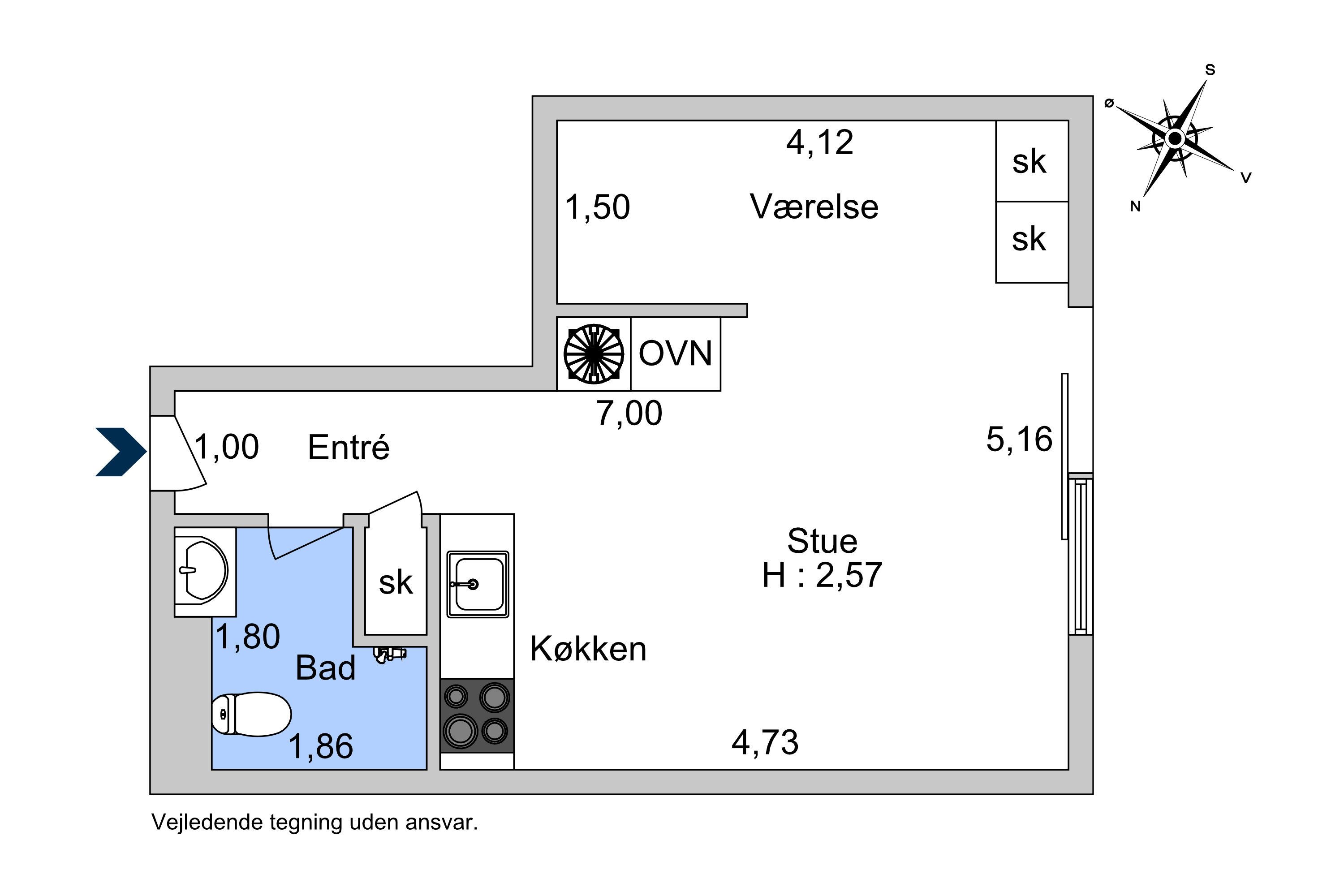 Søndre Fasanvej 94A, 1. 6., 2500 Valby - Billed