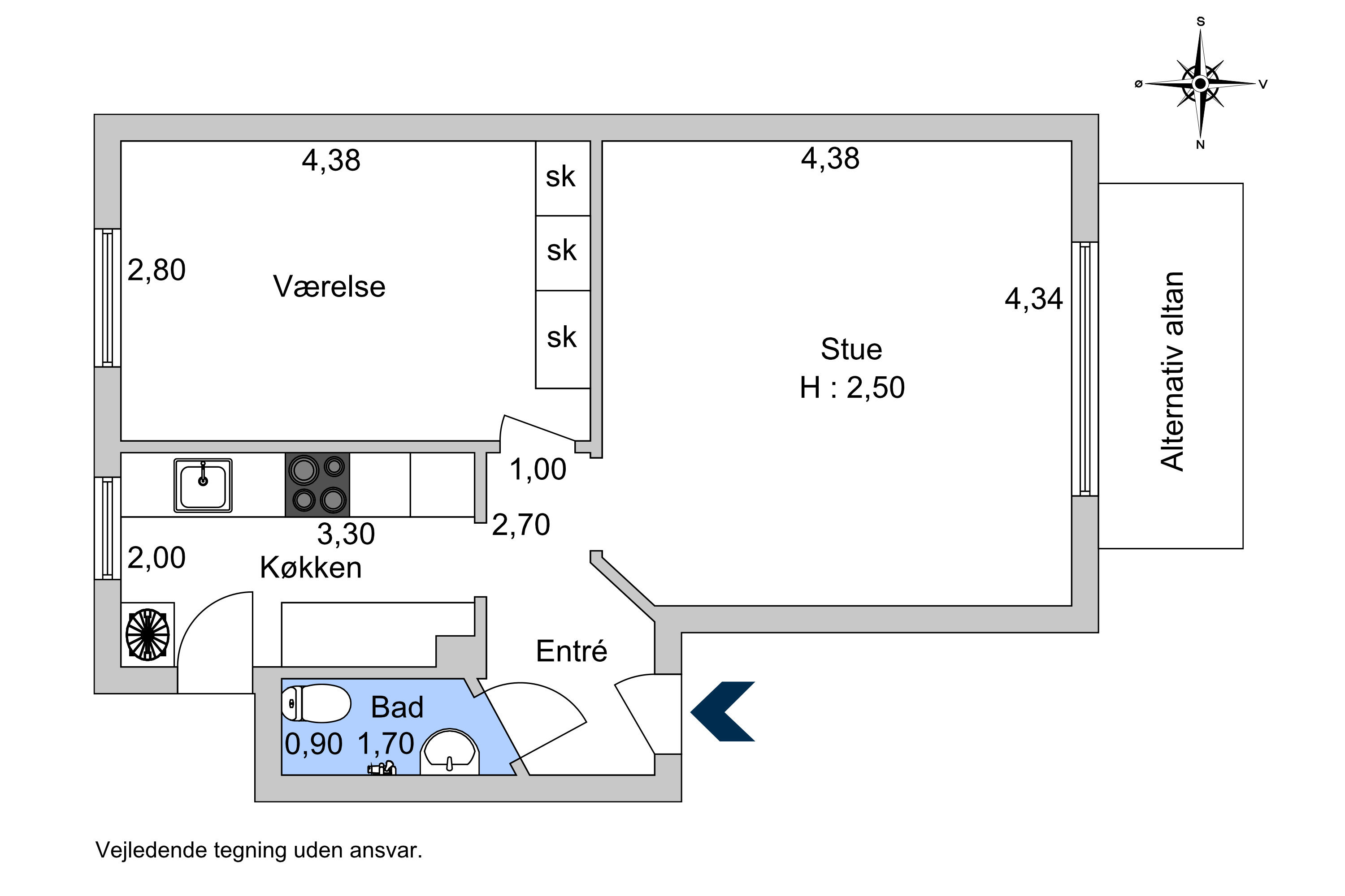 Kløverbladsgade 23, 3. th., 2500 Valby - Billed