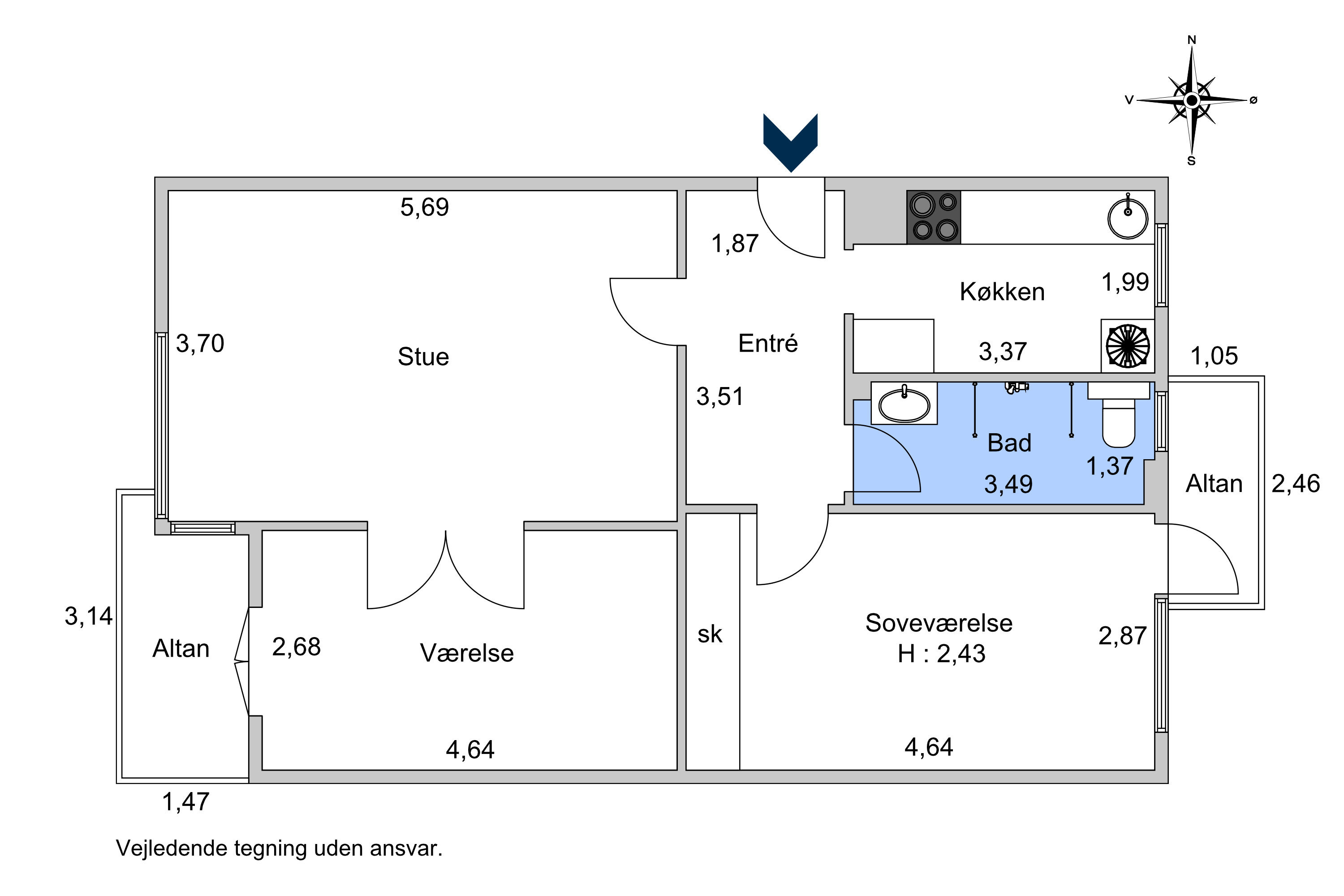 Østerbrogade 202, 3. tv., 2100 København Ø - Billed