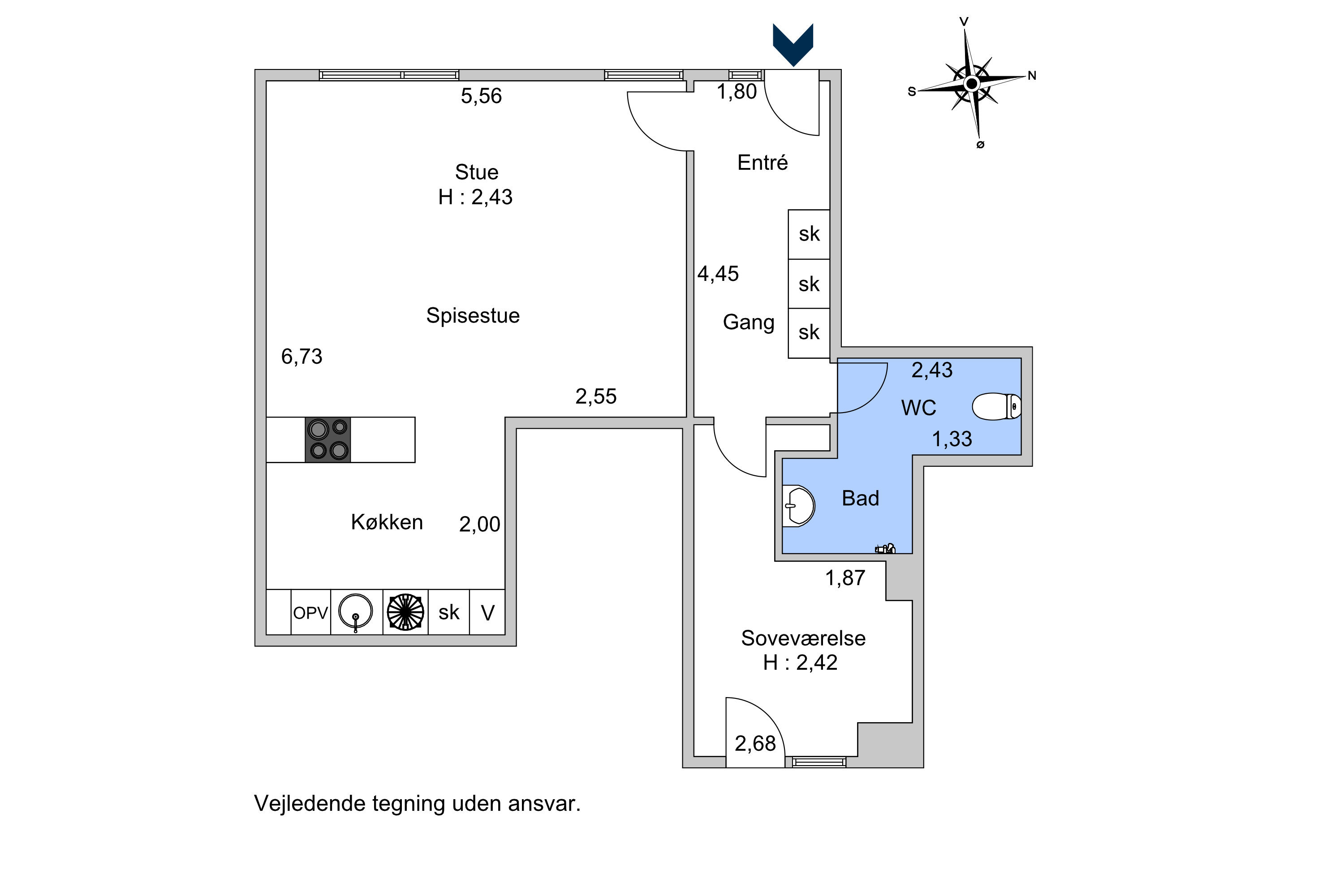 H.C. Ørsteds Vej 14A, st. th., 1879 Frederiksberg C - Billed