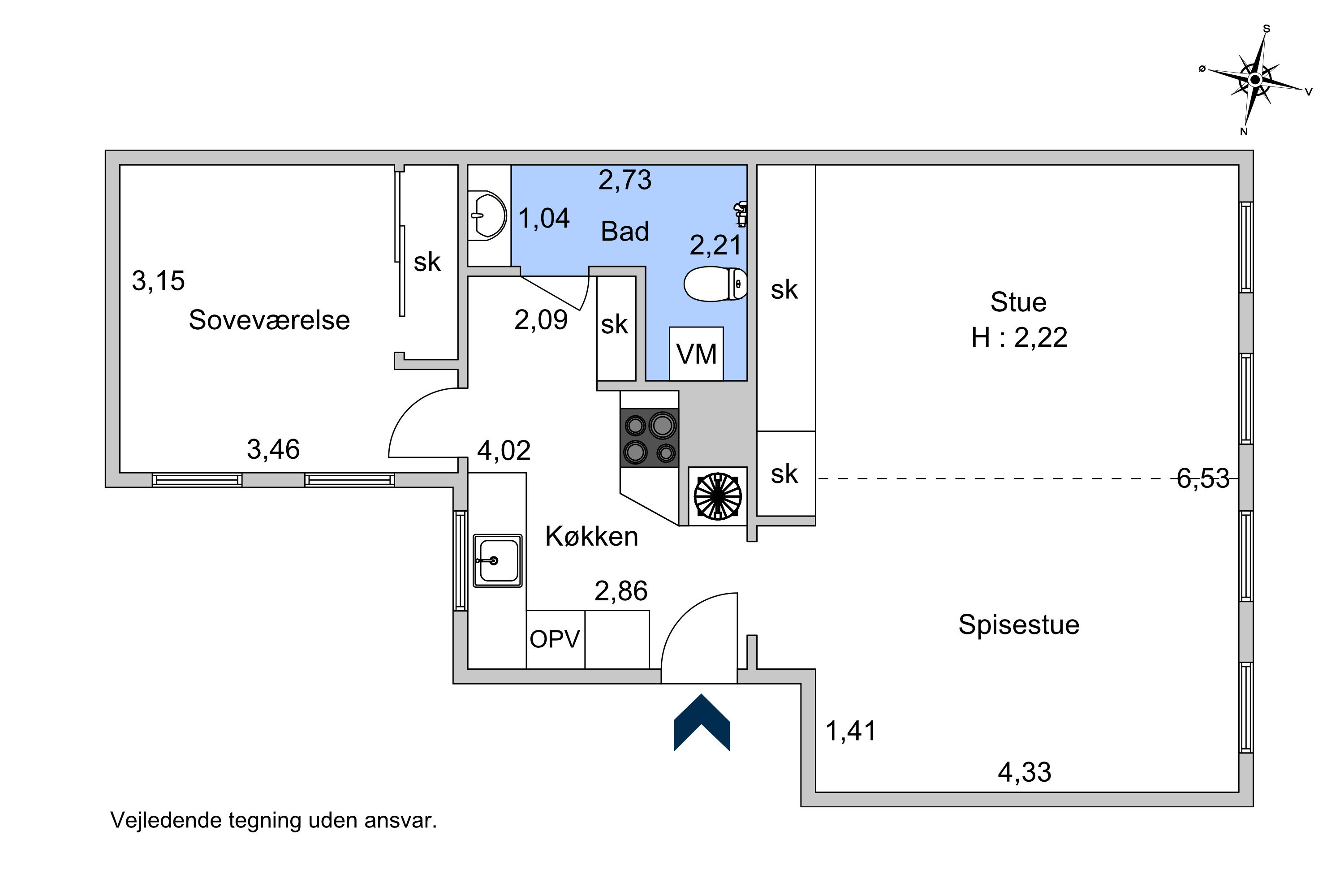 Naboløs 1, 3. tv., 1206 København K - Billed